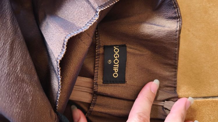 LOGOTIPO Brown Halter Neck Dress 4